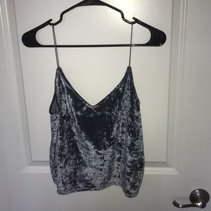 H&M blue velvet tank top